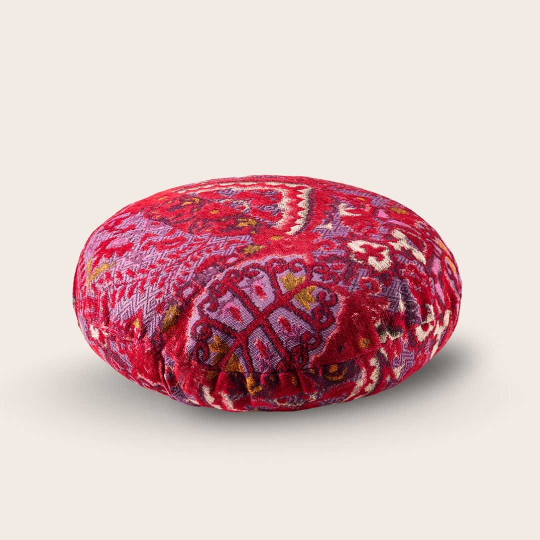 Evening in Cappadocia luxury meditation cushion handmade in the UK from recycled textiles